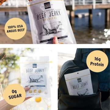 People's Choice Beef Jerky - Old Fashioned - Original - Healthy, Sugar Free, Zero Carb, Gluten Free, Keto Friendly, High Protein Meat Snack - Dry Texture - 1 Pound, 16 oz - 1 Bag