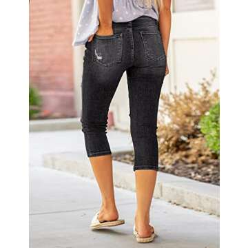 Stylish Luvamia Women's High Waisted Capri Jeans