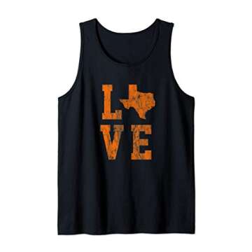 Texas LOVE | Retro Burnt Orange Women's State of Texas Tank Top