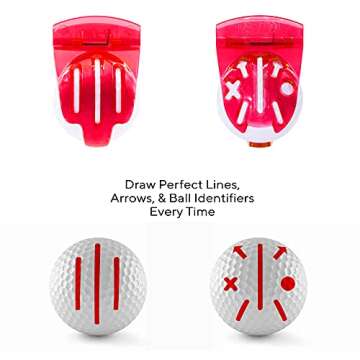 Golf-EZ TRI-LINE Golf Ball Alignment Kit with Hat Clip Ball Marker and Carry Case | Swing Path Arrow...
