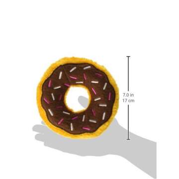 ZippyPaws - Original Donutz No Stuffing Squeaky Plush Dog Toy - Chocolate, Original Size