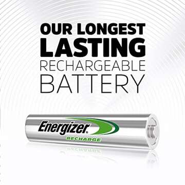 Energizer Power Plus Rechargeable AAA Batteries (4 Pack), 800mAh Triple A Batteries