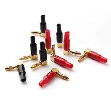 Right Angle Speaker Plugs - 10pcs Banana Connectors