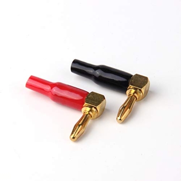 Right Angle Speaker Plugs - 10pcs Banana Connectors