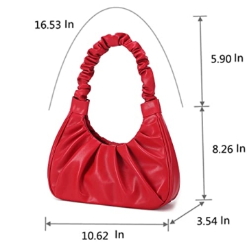 CYHTWSDJ Red Hobo Tote Mini Clutch Women Fashionable