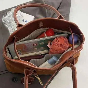Suede Tote Bag for Women Stylish and Spacious Handbag