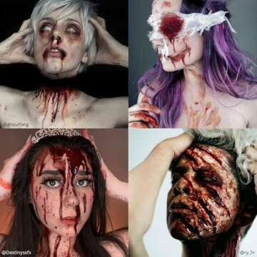 Mehron Makeup Squirt Blood | Realistic Fake Blood For Halloween | Stage Blood Makeup | Made in the USA | Washable | Special FX, Stage & Screen, Halloween, & Cosplay (2 oz) (DARK VENOUS)