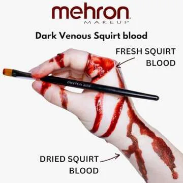 Mehron Makeup Squirt Blood | Realistic Fake Blood For Halloween | Stage Blood Makeup | Made in the USA | Washable | Special FX, Stage & Screen, Halloween, & Cosplay (2 oz) (DARK VENOUS)