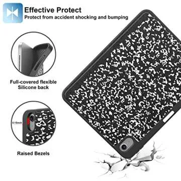 Supveco Case for ipad 10th Generation 10.9 Inch 2022 with Pencil Holder-[Multi Viewing Angles+Auto Wake/Sleep], Premium Folio Stand Case with Soft TPU Back Cover for iPad 10th Gen 2022-Book