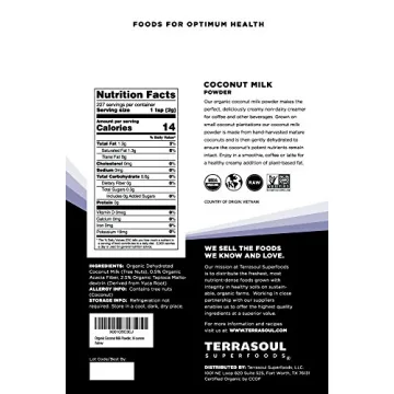 Terrasoul Coconut Milk Powder 16 Oz - Plant-Based Creamer
