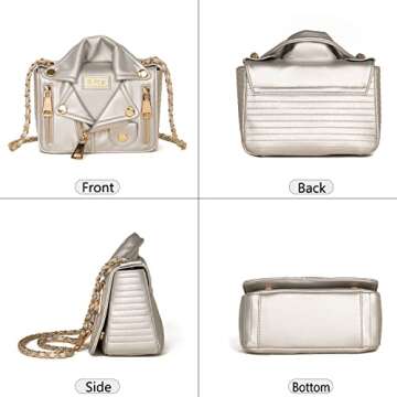 Sfly Women Satchel Chain Strap Shoulder Bag Leather Crossbody Handbags Ladies Evening Clutch Purse Unique Cute Jacket Bag