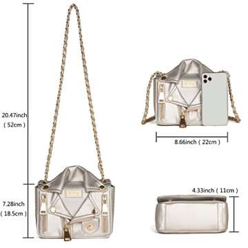 Sfly Women Satchel Chain Strap Shoulder Bag Leather Crossbody Handbags Ladies Evening Clutch Purse Unique Cute Jacket Bag