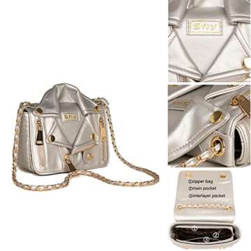 Sfly Women Satchel Chain Strap Shoulder Bag Leather Crossbody Handbags Ladies Evening Clutch Purse Unique Cute Jacket Bag