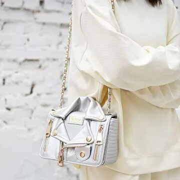 Sfly Women Satchel Chain Strap Shoulder Bag Leather Crossbody Handbags Ladies Evening Clutch Purse Unique Cute Jacket Bag