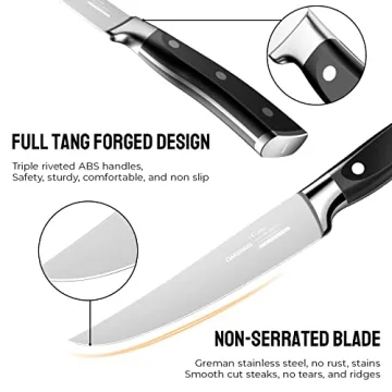 OAKSWARE German Steel Steak Knives Set - 4 Piece Premium