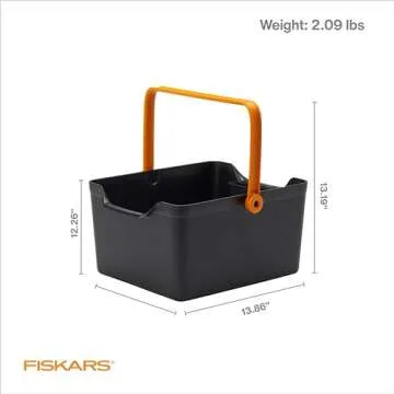 Fiskars Garden Tool Caddy with Removable Small Tool Storage for Indoor and Outdoor Gardening Use, Made with Recycled Plastic