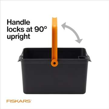 Fiskars Garden Tool Caddy with Removable Small Tool Storage for Indoor and Outdoor Gardening Use, Made with Recycled Plastic