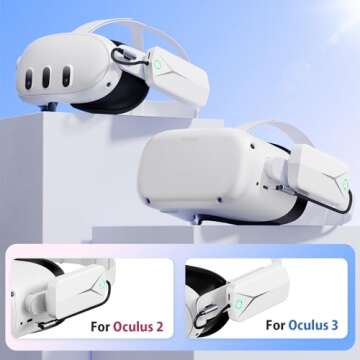 Battery Pack for Oculus Quest 3 and 2, Accessories for Meta Quest 2/3, 5000mAh Extended Battery Char...