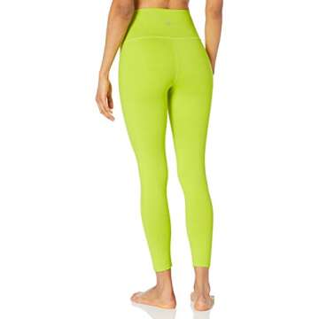 Core 10 Women's All Day Comfort 24" High-Waist 7/8 Crop Yoga Legging, Lime Green, Large