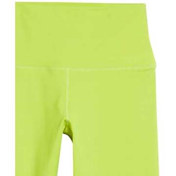 Core 10 Women's All Day Comfort 24" High-Waist 7/8 Crop Yoga Legging, Lime Green, Large