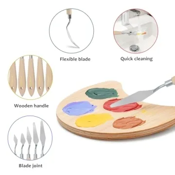 AebDerp 5 pcs Palette Knives Set for Oil & Acrylic Painting