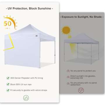ABCCANOPY 10x10 Instant Canopy SunWall - Waterproof & UV Blocker