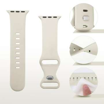 Tighesen Sport Bands Compatible with Apple Watch Band Ultra 2/Ultra SE Series 10/9/8/7/6/5/4/3/2/1 38mm 40mm 41mm 42mm 44mm 45mm 46mm 49mm S/M M/L for Women/Men Silicone iWatch Band