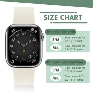 Tighesen Sport Bands Compatible with Apple Watch Band Ultra 2/Ultra SE Series 10/9/8/7/6/5/4/3/2/1 38mm 40mm 41mm 42mm 44mm 45mm 46mm 49mm S/M M/L for Women/Men Silicone iWatch Band