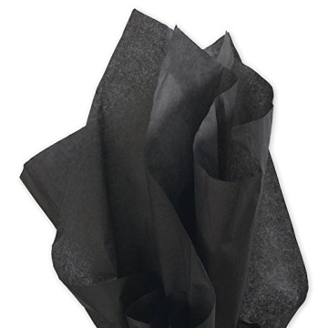Black Tissue Paper (100 Sheets) for Gift Wrapping, Packaging, Floral, Birthday, Christmas, Halloween...