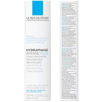 La Roche-Posay Hydraphase Intense Hyaluronic Acid Eyes, Reduces Under Eye Bags and Puffiness with Plumping Hydration, 0.5 Fl Oz