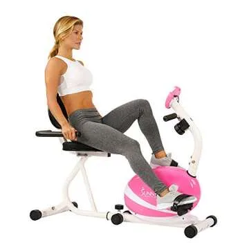 Sunny Health & Fitness Pink Recumbent Bike for Everyone