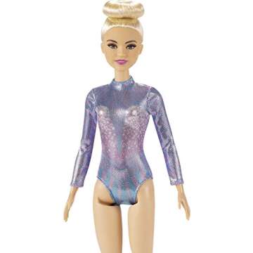 Barbie Careers Fashion Doll & Accessories, Rhythmic Gymnast with Blonde Hair & Brown Eyes Wearing Sh...