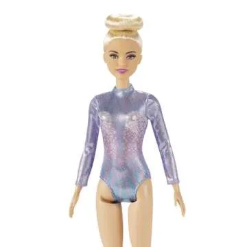 Barbie Careers Fashion Doll & Accessories, Rhythmic Gymnast with Blonde Hair & Brown Eyes Wearing Shimmery Leotard with Baton & Ribbon