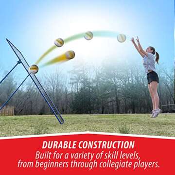 Adjustable 7x4 Feet Volleyball Rebounder Net for All Skills