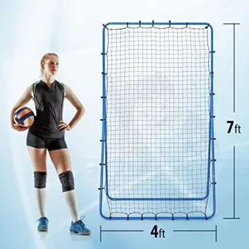 Adjustable 7x4 Feet Volleyball Rebounder Net for All Skills