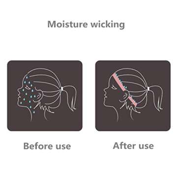 QiShang 6Pack Sweat Bands Headbands for Women Workout, Women's Fashion Non Slip Headband, Moisture W...