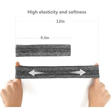 QiShang 6Pack Sweat Bands Headbands for Women Workout, Women's Fashion Non Slip Headband, Moisture Wicking Sweatband for Sports Running Athletic Yoga