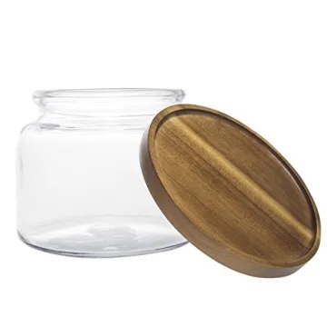 Stylish Anchor Hocking Glass Jars with Wooden Lids