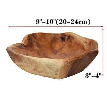 Unique Hand-Carved Wood Bowl for Serving and Decor