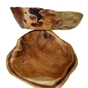 Unique Hand-Carved Wood Bowl for Serving and Decor