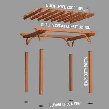 Beaumont Cedar Wood Pergola Kit - Durable Outdoor Shade Solution