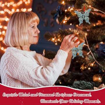 WhatSign Butterfly Christmas Ornament Monarch Butterfly Ornaments for Christmas Tree Butterfly Chris...