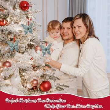 WhatSign Butterfly Christmas Ornament Monarch Butterfly Ornaments for Christmas Tree Butterfly Christmas Ornaments Decorations Butterfly Christmas Tree Ornaments Butterfly Gifts for Women Girls Sister