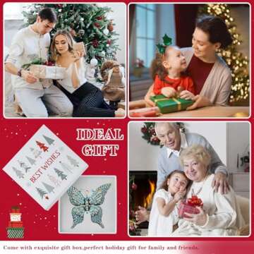 WhatSign Butterfly Christmas Ornament Monarch Butterfly Ornaments for Christmas Tree Butterfly Christmas Ornaments Decorations Butterfly Christmas Tree Ornaments Butterfly Gifts for Women Girls Sister