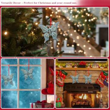 WhatSign Butterfly Christmas Ornament Monarch Butterfly Ornaments for Christmas Tree Butterfly Christmas Ornaments Decorations Butterfly Christmas Tree Ornaments Butterfly Gifts for Women Girls Sister