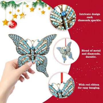 WhatSign Butterfly Christmas Ornament Monarch Butterfly Ornaments for Christmas Tree Butterfly Christmas Ornaments Decorations Butterfly Christmas Tree Ornaments Butterfly Gifts for Women Girls Sister