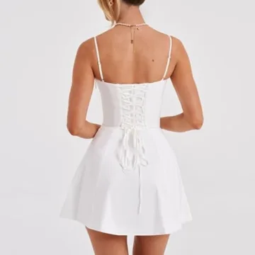 Bowanadacles Women’s Spaghetti Straps Mini Dress Summer