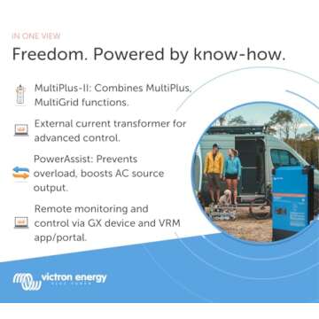 Victron Energy MultiPlus-II 2X Pure Sine Wave Inverter Charger for 120 amp Battery, 120V, 3000VA 12-...