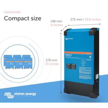 Victron Energy MultiPlus-II 2X Pure Sine Wave Inverter Charger for 120 amp Battery, 120V, 3000VA 12-Volt