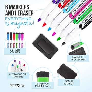 Cinch! Magnetic Calendar Bundle of 3 - Monthly, Weekly, Daily Planning Dry Erase Boards for Fridge - Magnetic Fridge Calendar Whiteboard Set with 6 Fine Tip Markers, Large Eraser, and Magnets